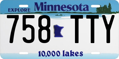 MN license plate 758TTY