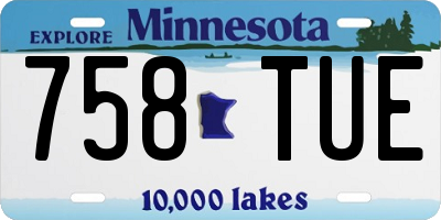 MN license plate 758TUE