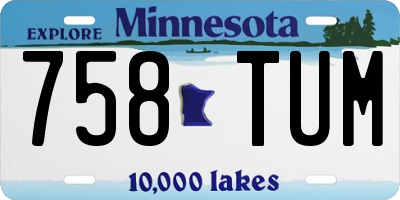 MN license plate 758TUM