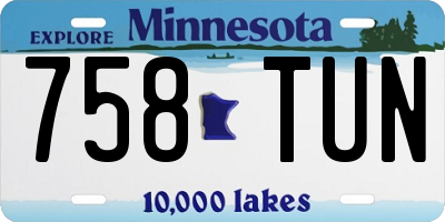 MN license plate 758TUN