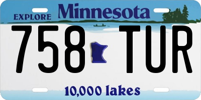 MN license plate 758TUR