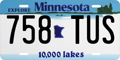MN license plate 758TUS