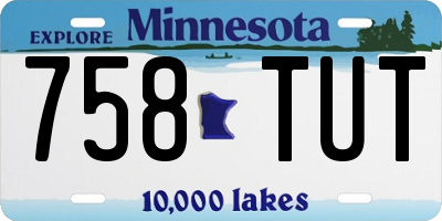 MN license plate 758TUT