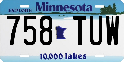 MN license plate 758TUW
