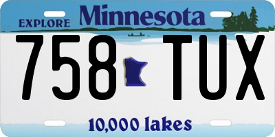 MN license plate 758TUX