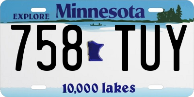 MN license plate 758TUY