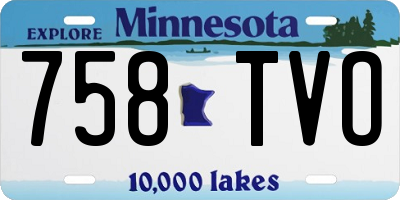MN license plate 758TVO