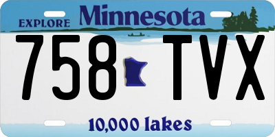 MN license plate 758TVX