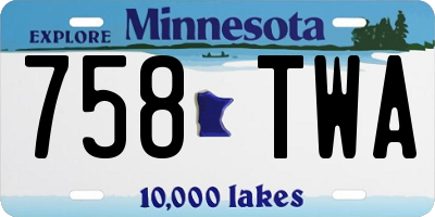 MN license plate 758TWA
