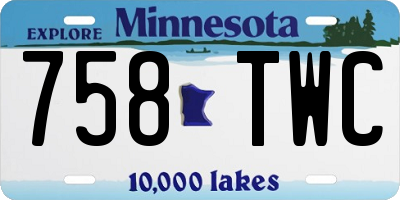 MN license plate 758TWC