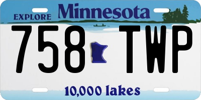 MN license plate 758TWP
