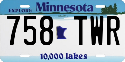 MN license plate 758TWR