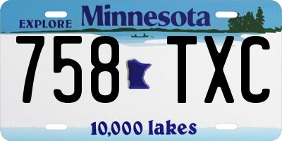 MN license plate 758TXC