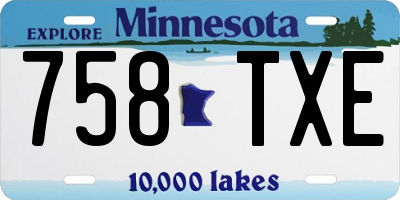 MN license plate 758TXE