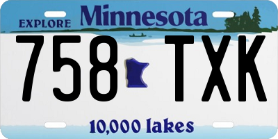 MN license plate 758TXK