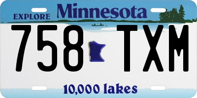 MN license plate 758TXM