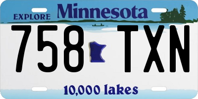MN license plate 758TXN