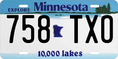 MN license plate 758TXO