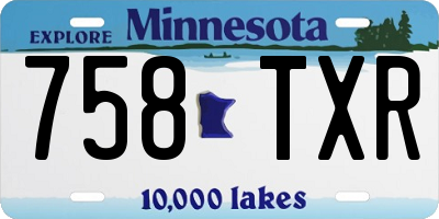 MN license plate 758TXR