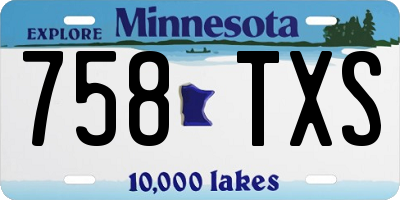 MN license plate 758TXS