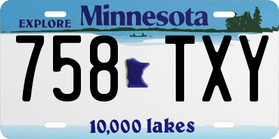 MN license plate 758TXY