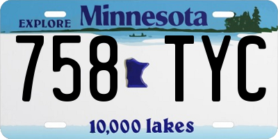 MN license plate 758TYC