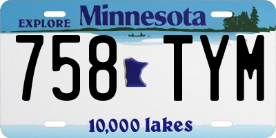 MN license plate 758TYM