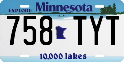 MN license plate 758TYT