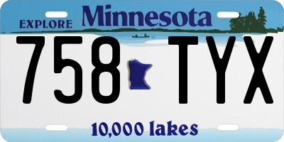 MN license plate 758TYX