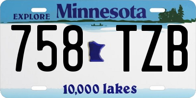MN license plate 758TZB
