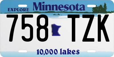 MN license plate 758TZK