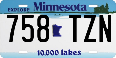MN license plate 758TZN