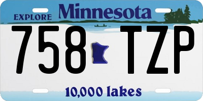 MN license plate 758TZP