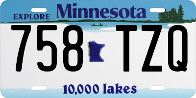 MN license plate 758TZQ