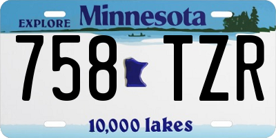 MN license plate 758TZR