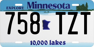 MN license plate 758TZT