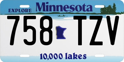 MN license plate 758TZV