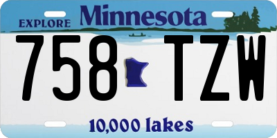 MN license plate 758TZW
