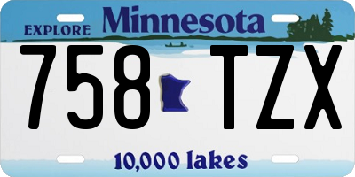 MN license plate 758TZX