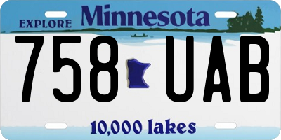 MN license plate 758UAB