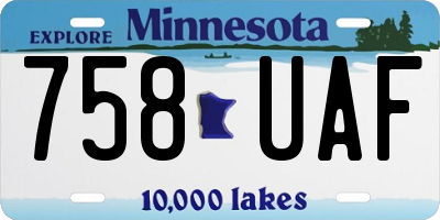 MN license plate 758UAF