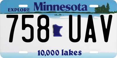 MN license plate 758UAV