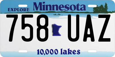 MN license plate 758UAZ