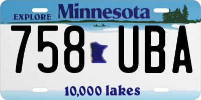 MN license plate 758UBA