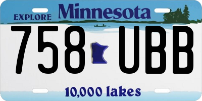 MN license plate 758UBB