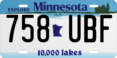 MN license plate 758UBF