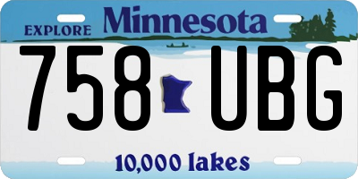 MN license plate 758UBG