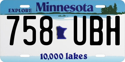MN license plate 758UBH