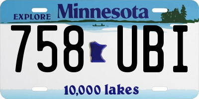 MN license plate 758UBI