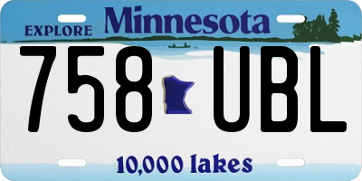 MN license plate 758UBL